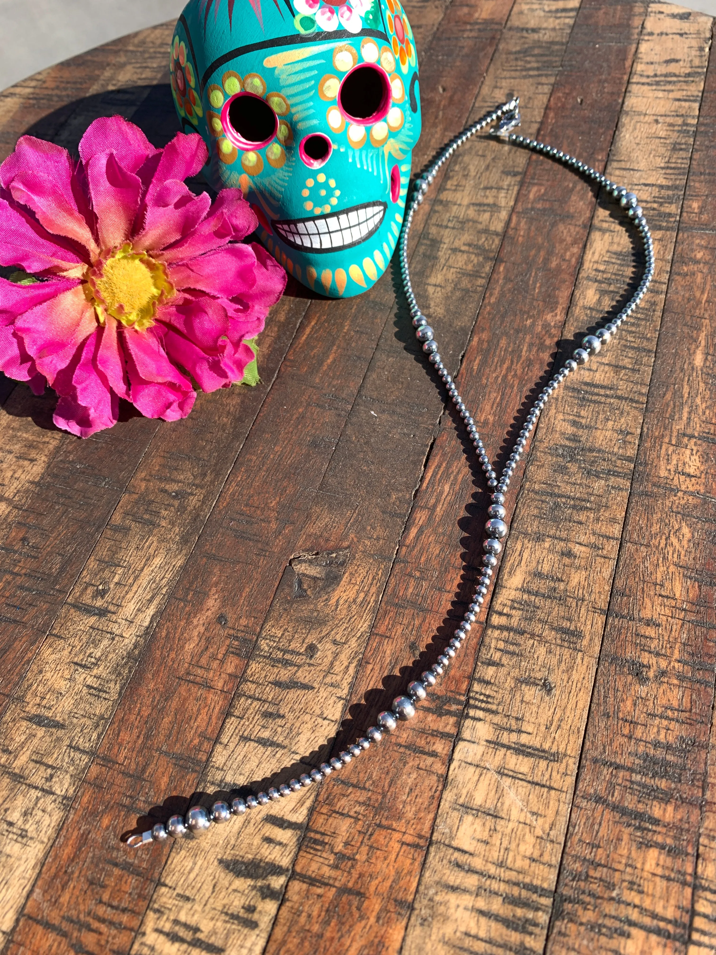 16" "Navajo Style" Sterling Pearl "Must Have" Necklace