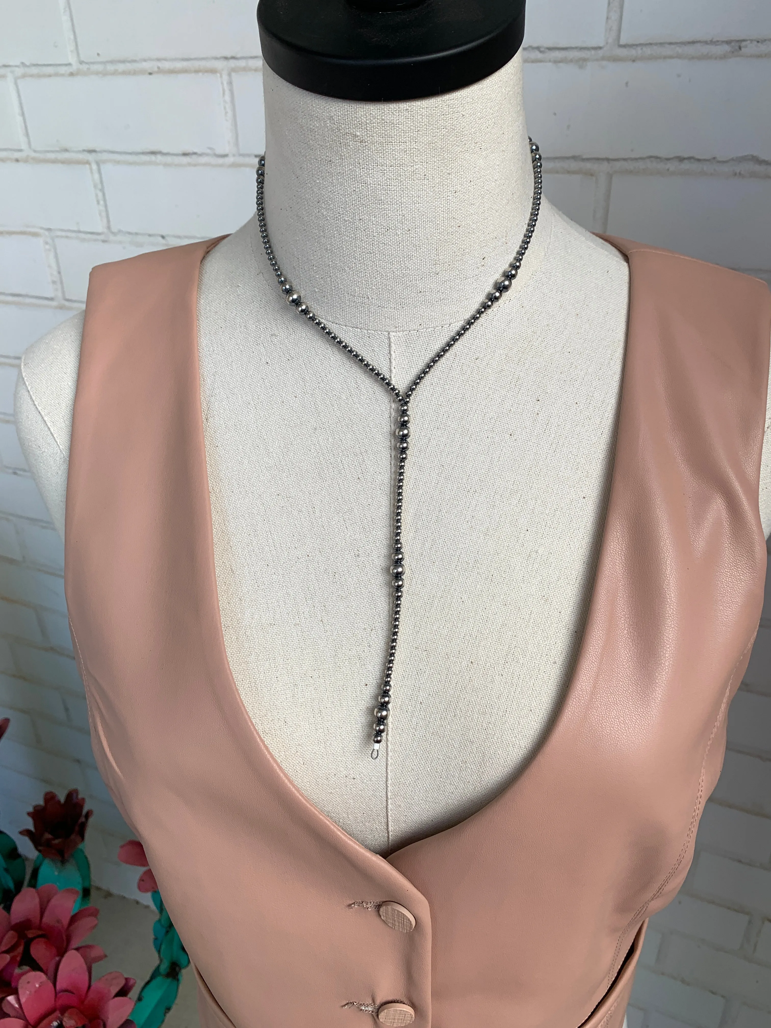 16" "Navajo Style" Sterling Pearl "Must Have" Necklace