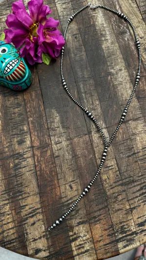24" "NAVAJO STYLE" STERLING PEARL "MUST HAVE" NECKLACE