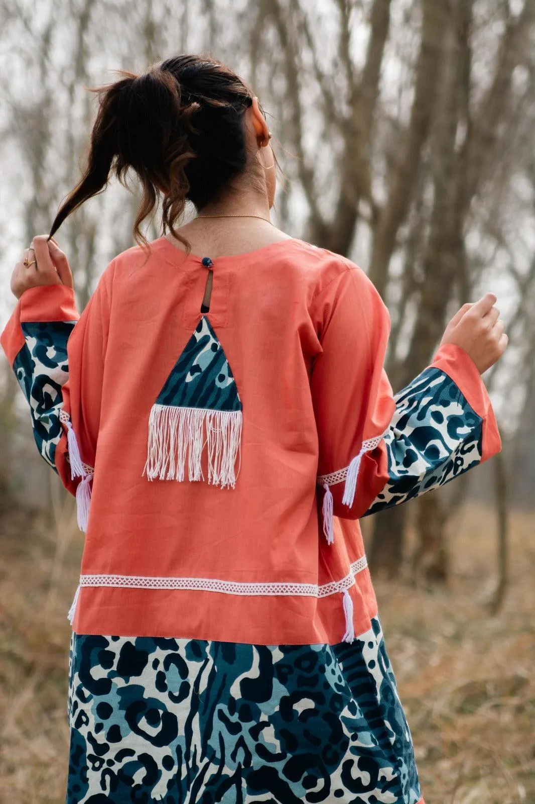 Amber - Coral Handmade Co-ord Set