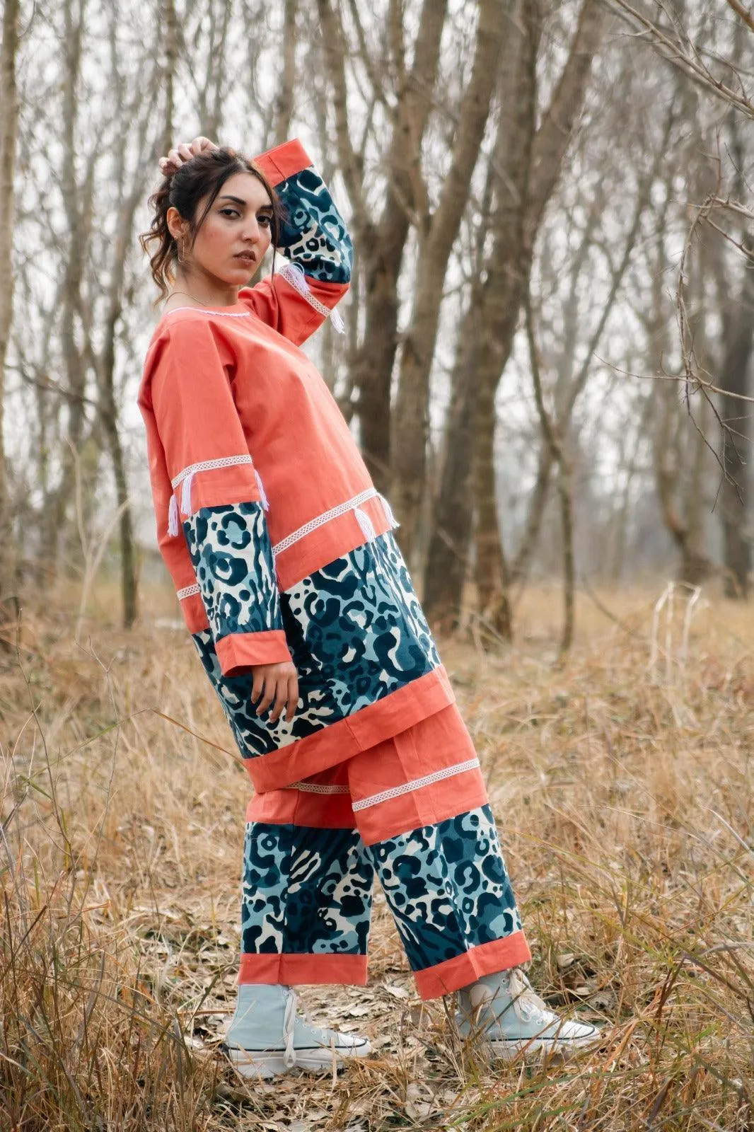 Amber - Coral Handmade Co-ord Set