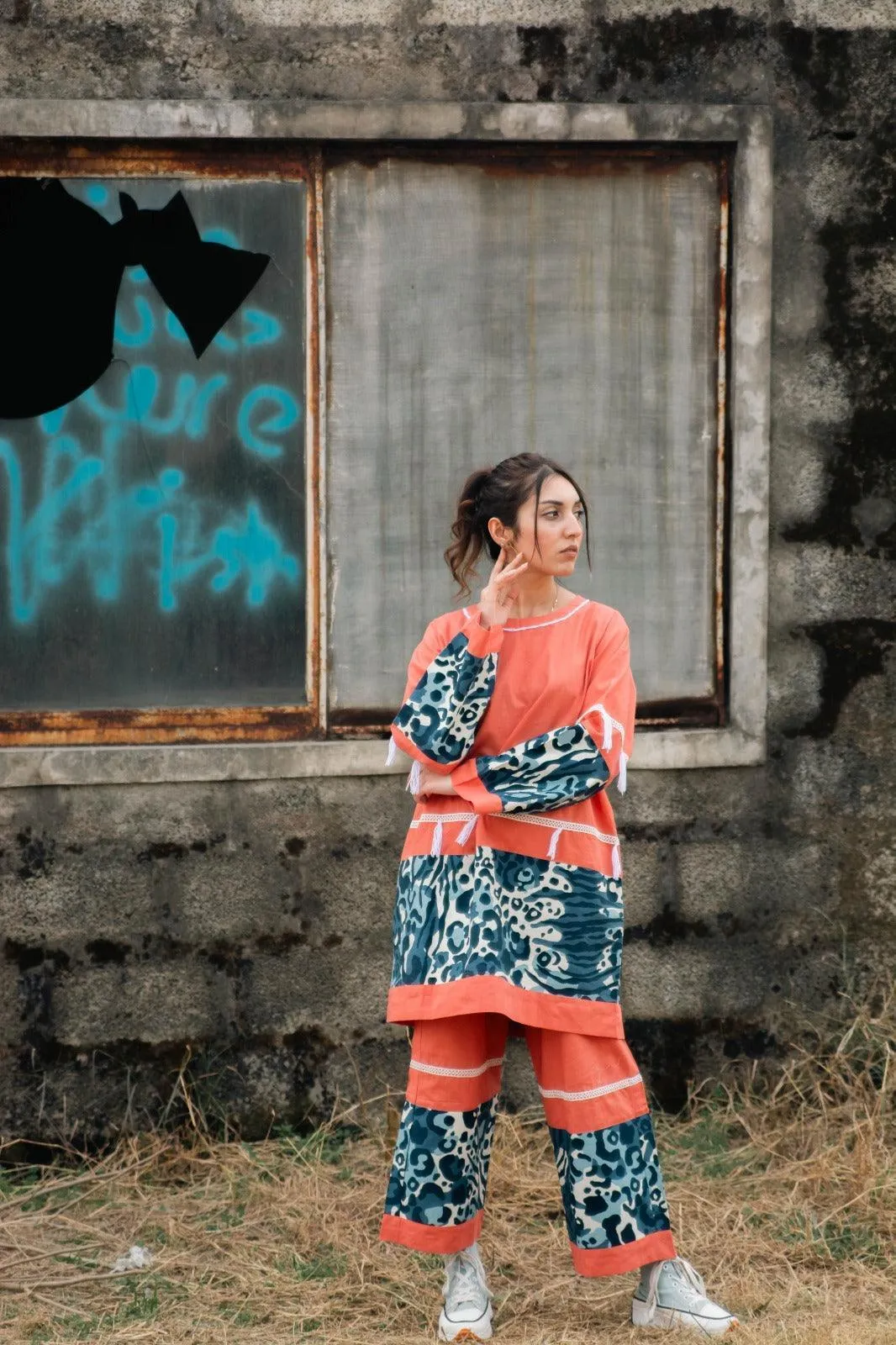 Amber - Coral Handmade Co-ord Set
