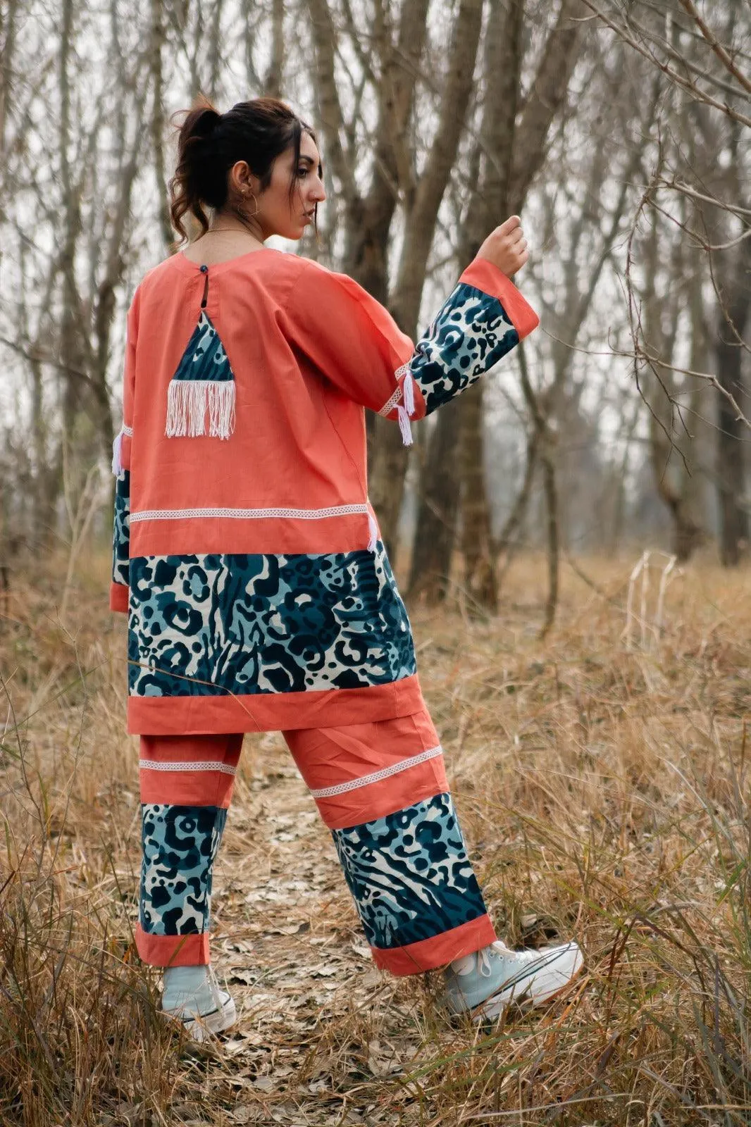 Amber - Coral Handmade Co-ord Set