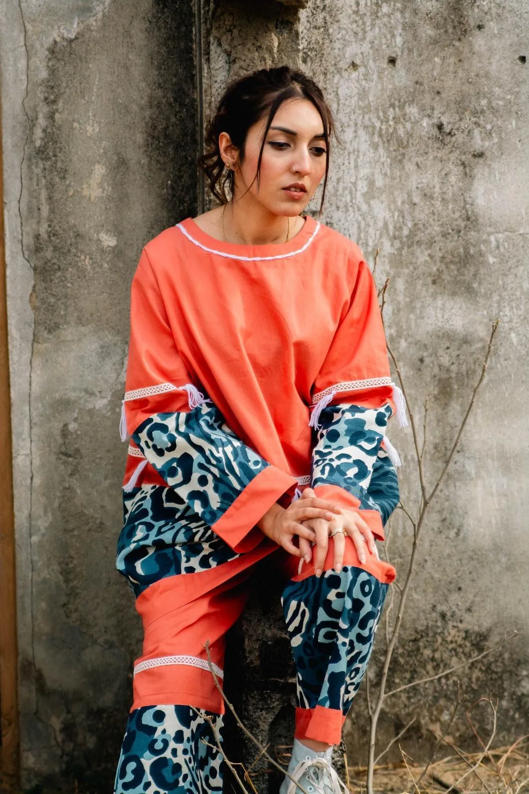 Amber - Coral Handmade Co-ord Set
