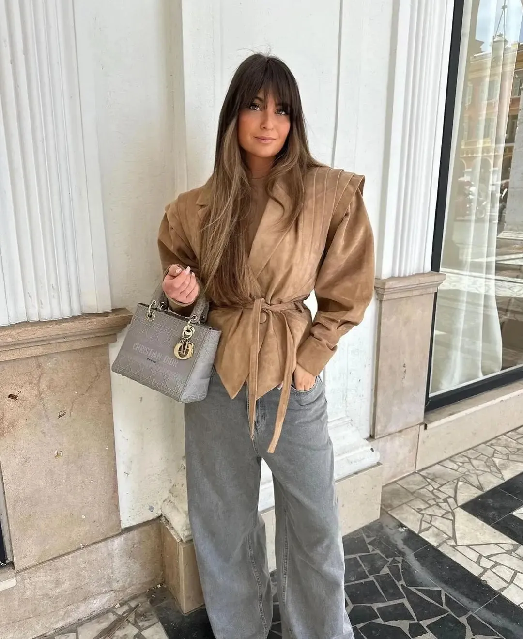 Autumn Warm Waistband Irregular Hem Lapel Jacket Button Pleated Long Sleeved Women's Coats 2024 New Ladies Commute Streetwear