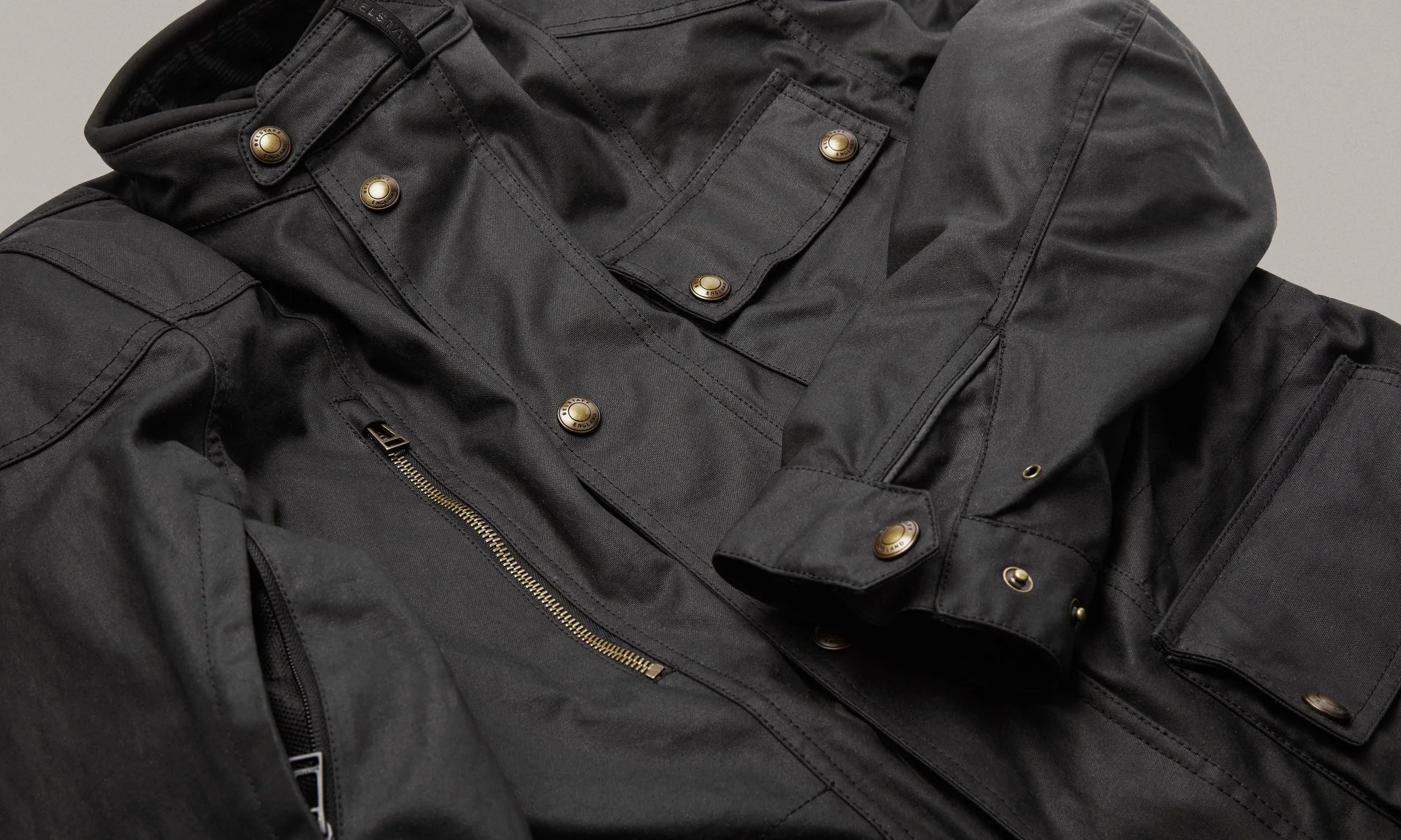 Belstaff Waymaster Men's Waxed Cotton Jacket TechWax 8oz - Black
