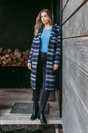 Bennett Coat - Chocolate/Blue Check
