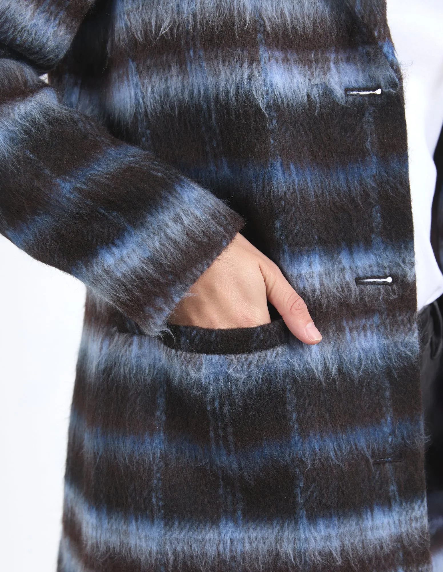 Bennett Coat - Chocolate/Blue Check