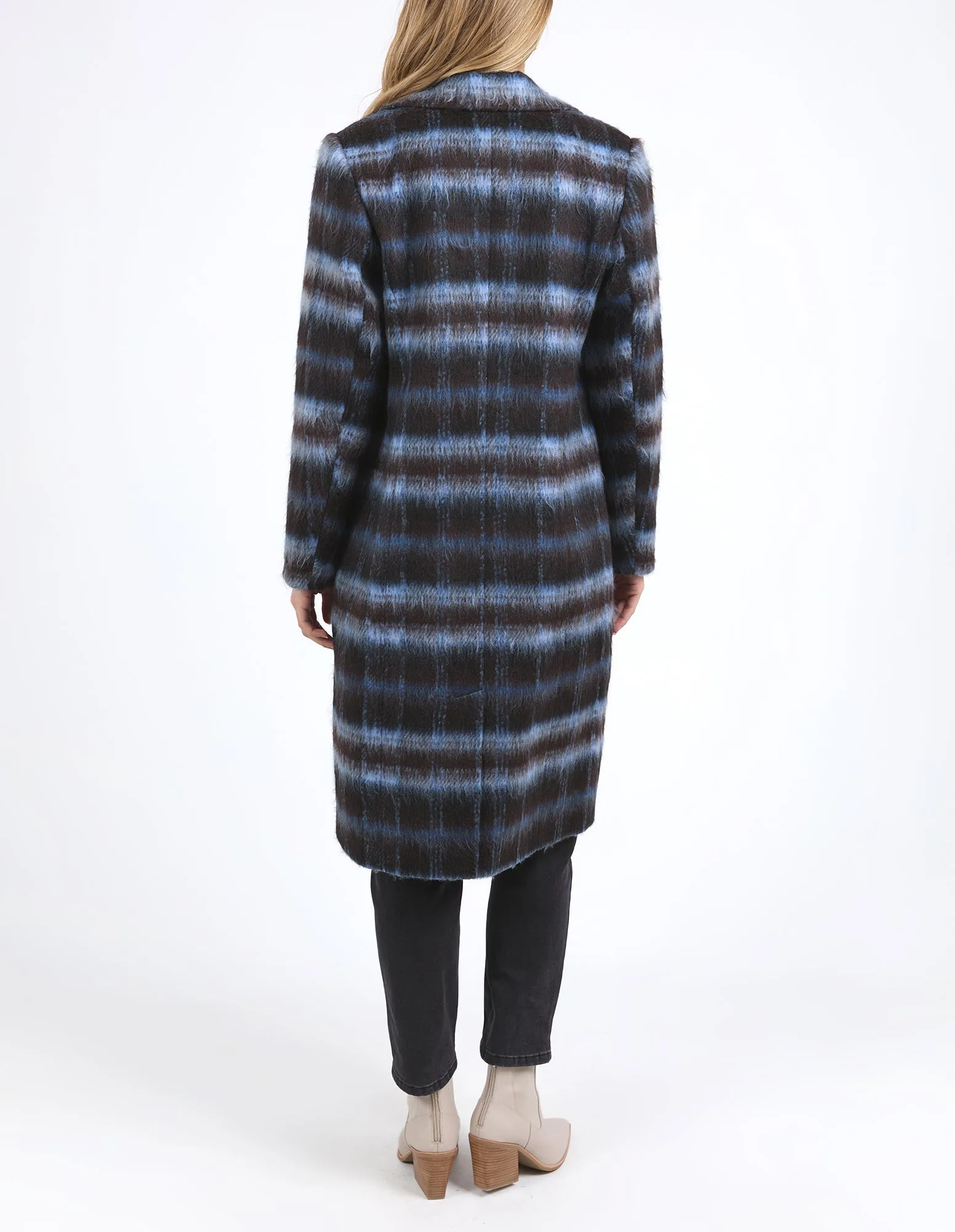 Bennett Coat - Chocolate/Blue Check