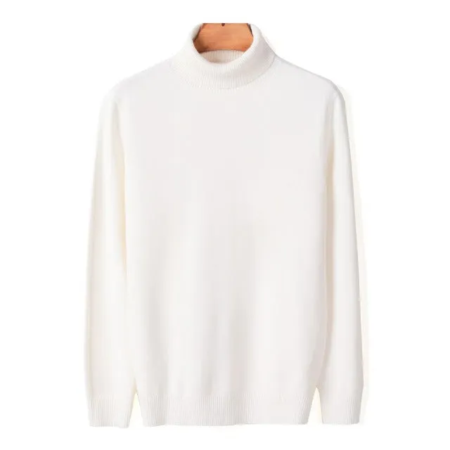 Blazing Solid Color Turtleneck Sweater