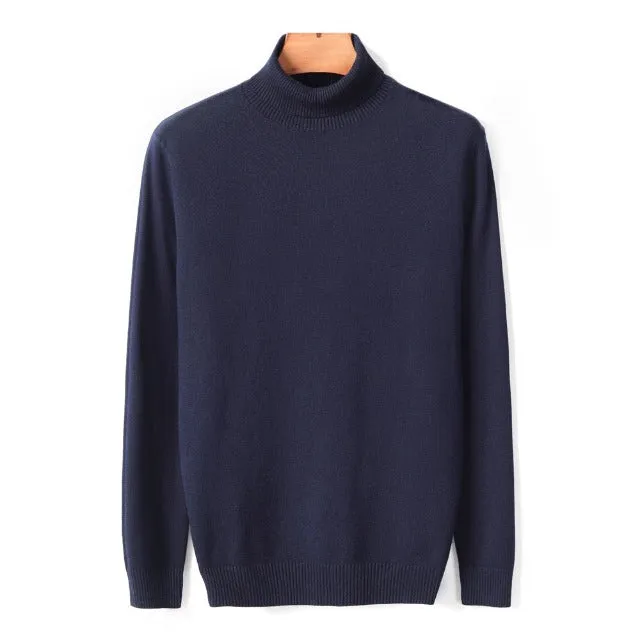 Blazing Solid Color Turtleneck Sweater