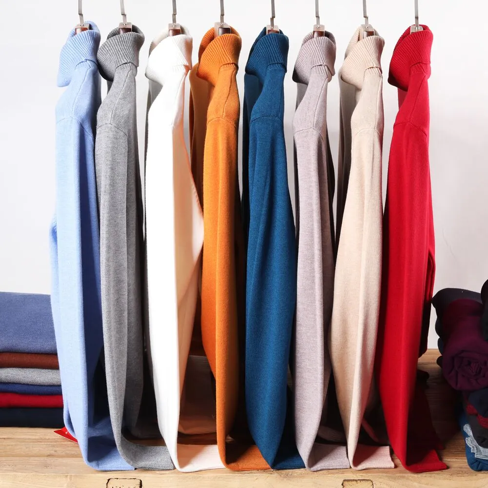 Blazing Solid Color Turtleneck Sweater