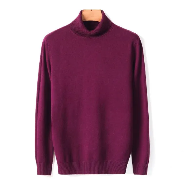 Blazing Solid Color Turtleneck Sweater
