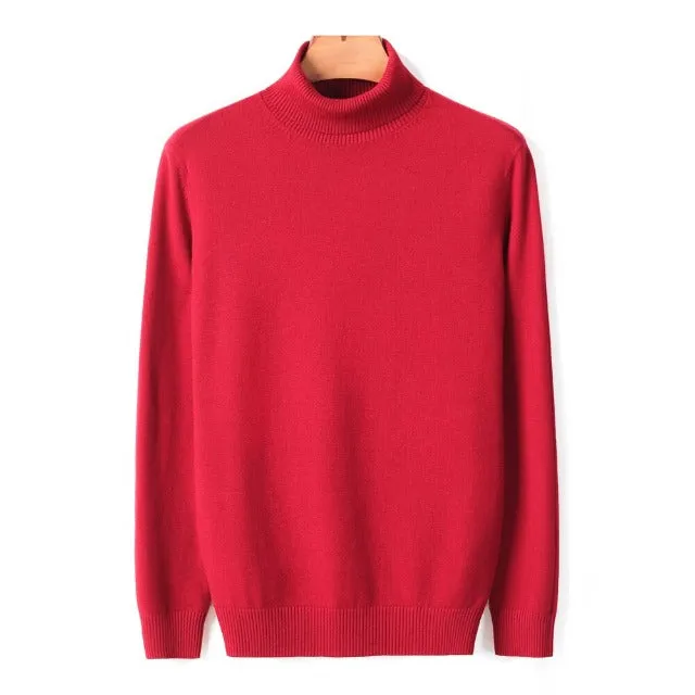 Blazing Solid Color Turtleneck Sweater