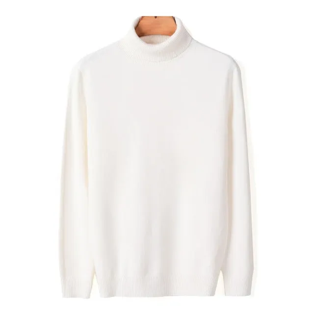 Blazing Solid Color Turtleneck Sweater
