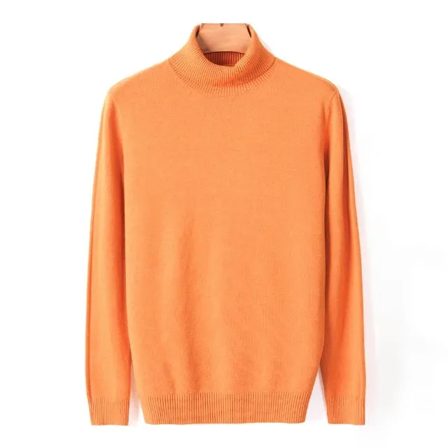 Blazing Solid Color Turtleneck Sweater