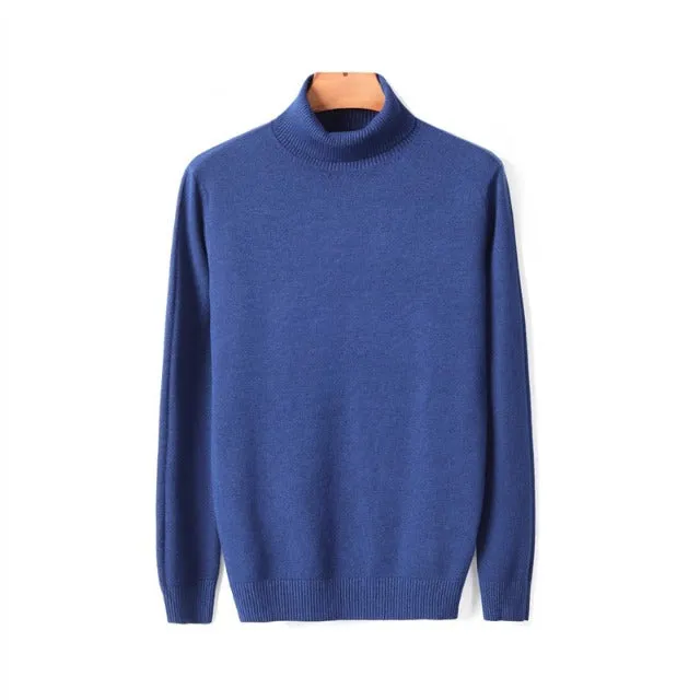 Blazing Solid Color Turtleneck Sweater