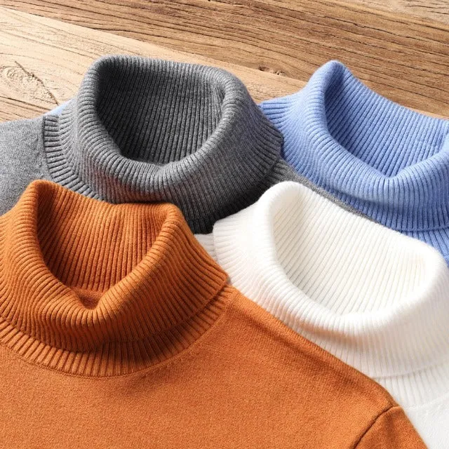 Blazing Solid Color Turtleneck Sweater