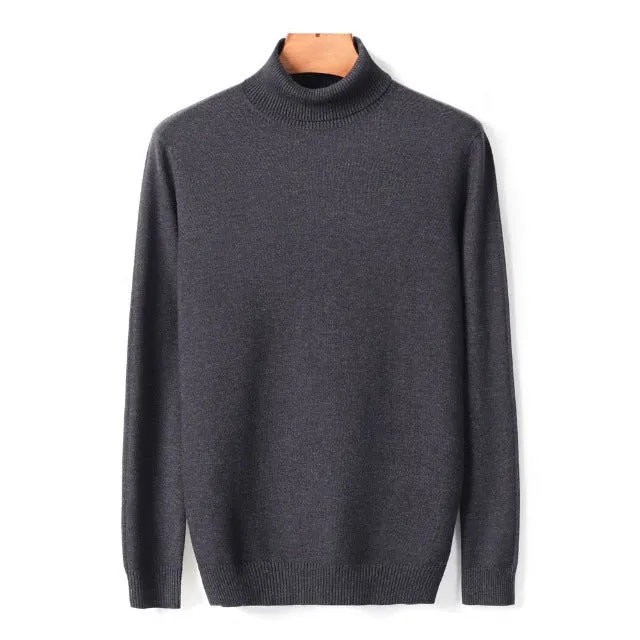Blazing Solid Color Turtleneck Sweater