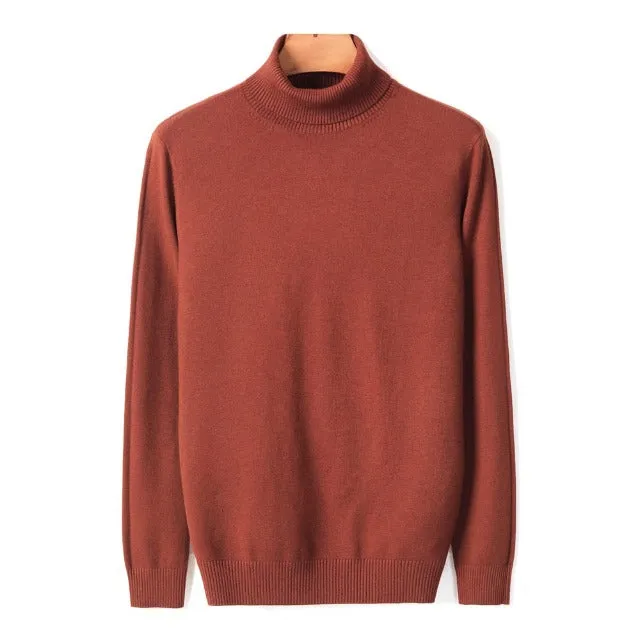 Blazing Solid Color Turtleneck Sweater