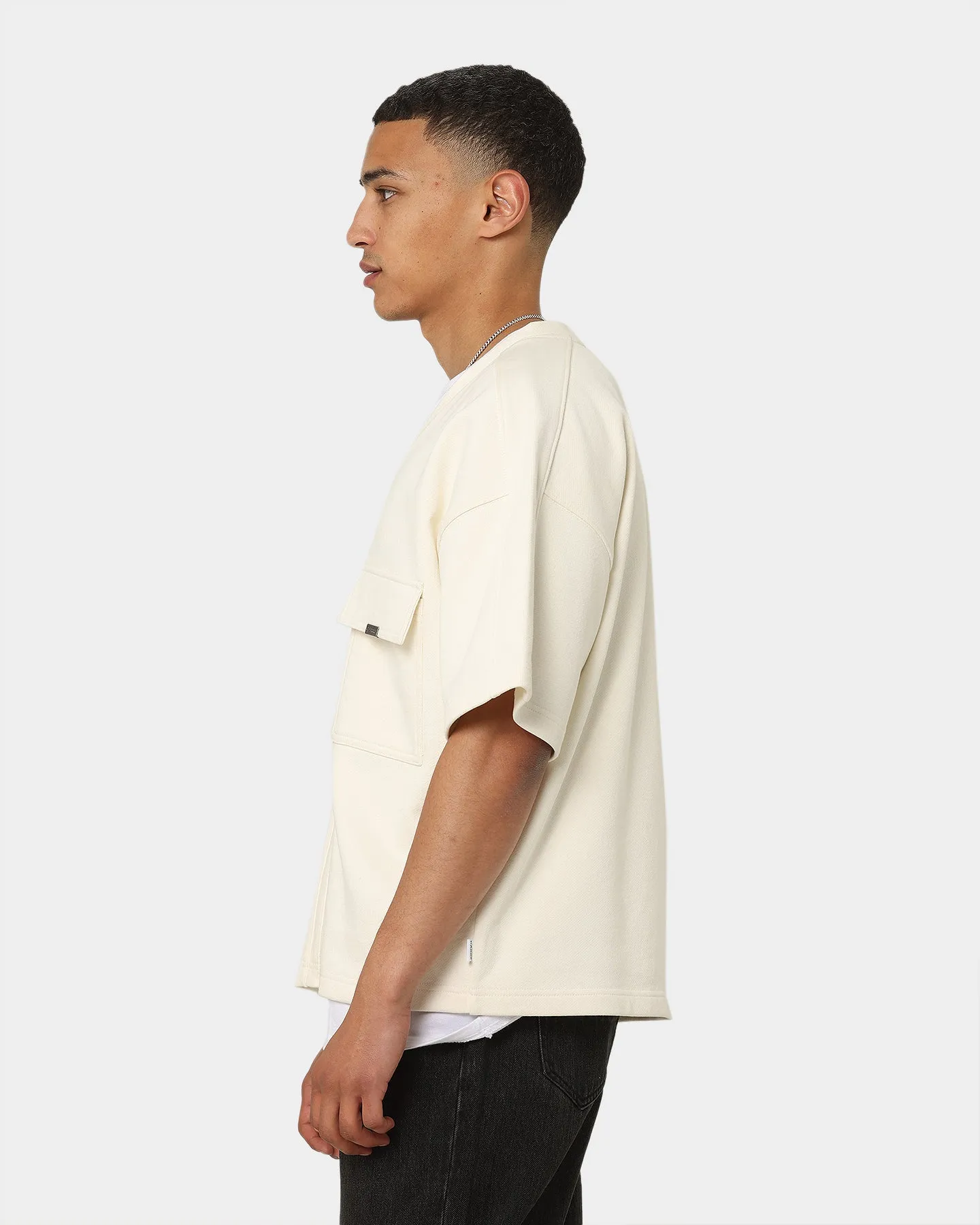 Carré Home Base Zip Up T-Shirt Off White