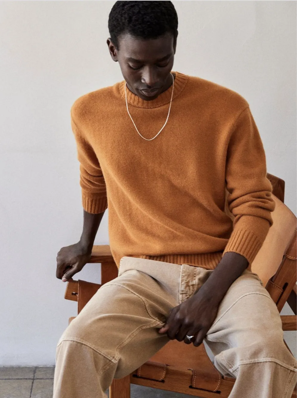 Cashmere Crewneck Sweater -- Rust