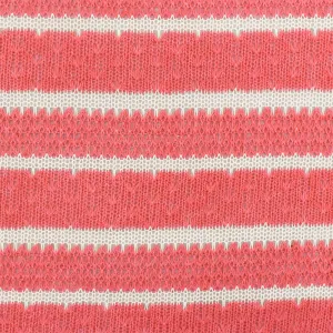 Cayenne Pink-White Stripe Stretch Jersey Knit Fabric
