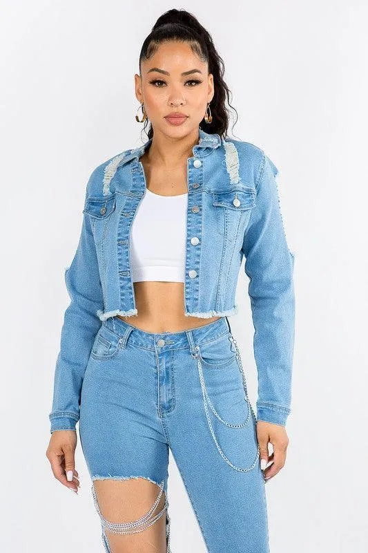CHIAN BACK DENIM JEAN JACKET