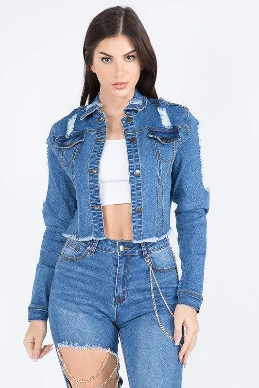 CHIAN BACK DENIM JEAN JACKET