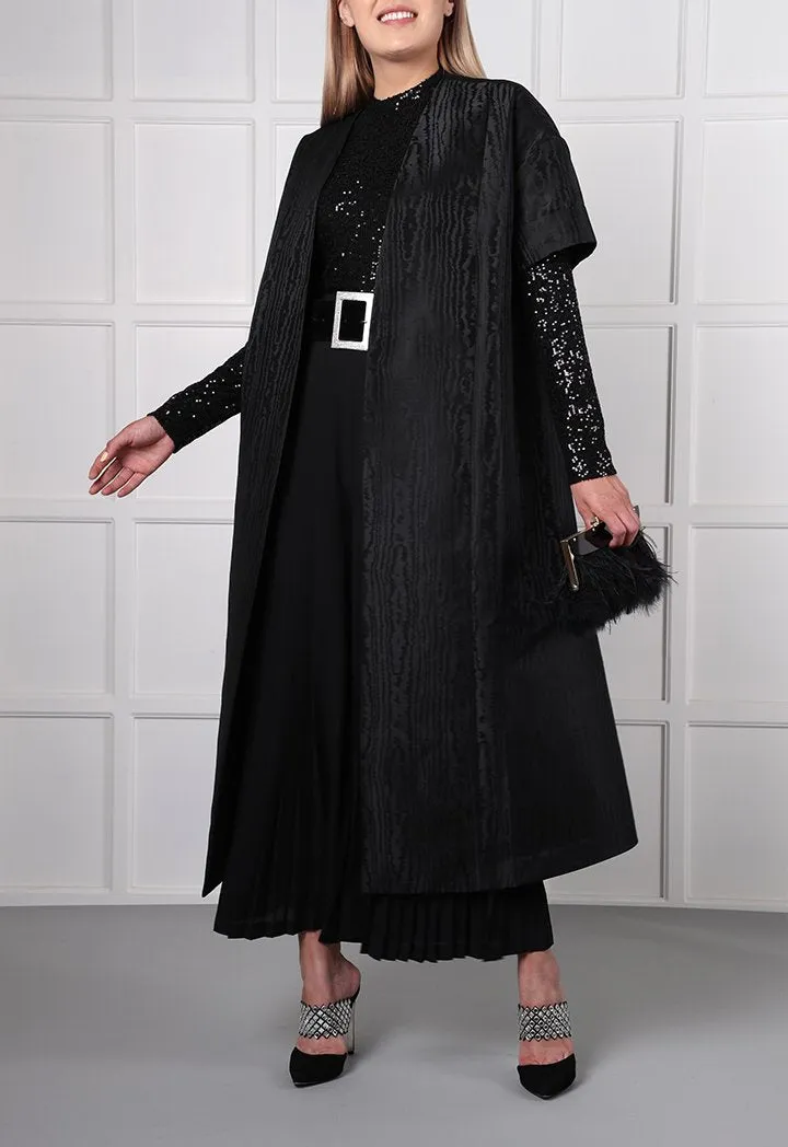 Choice Jacquard Midi Outerwear

 Black