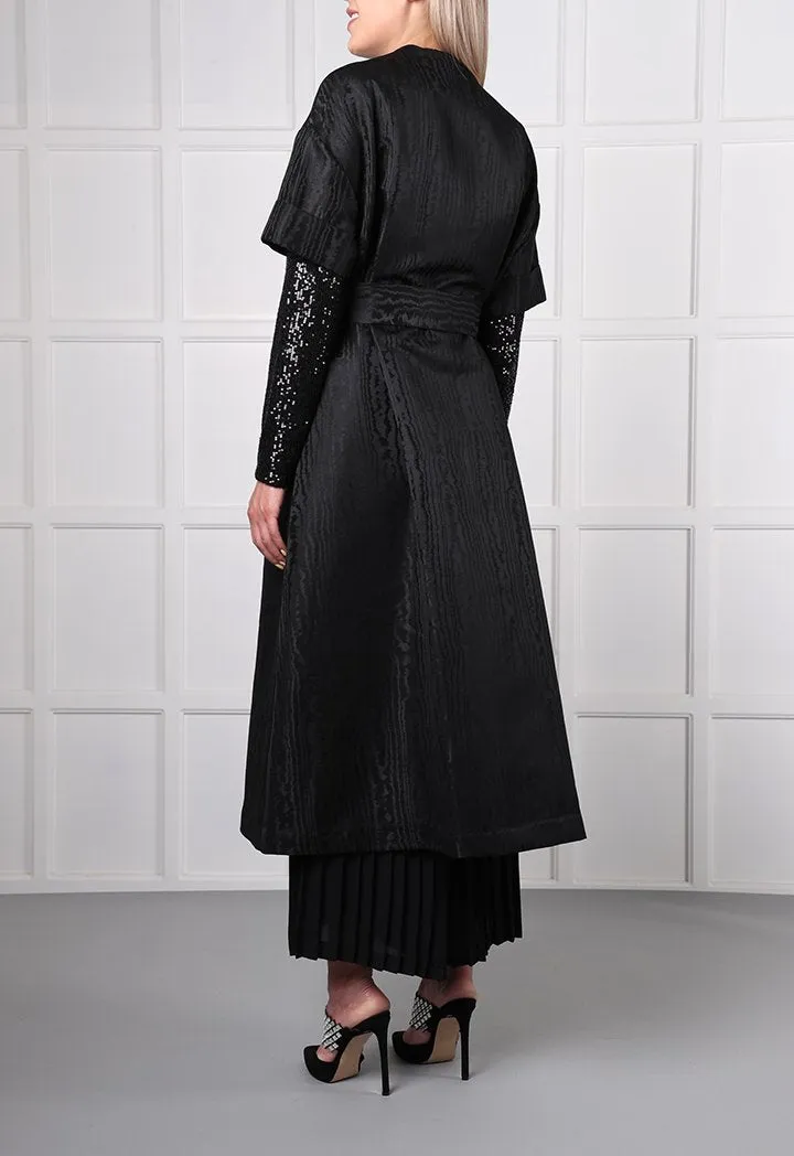 Choice Jacquard Midi Outerwear

 Black