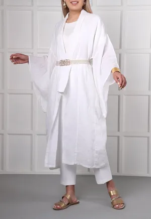 Choice Linen Kimono Kaftan Offwhite