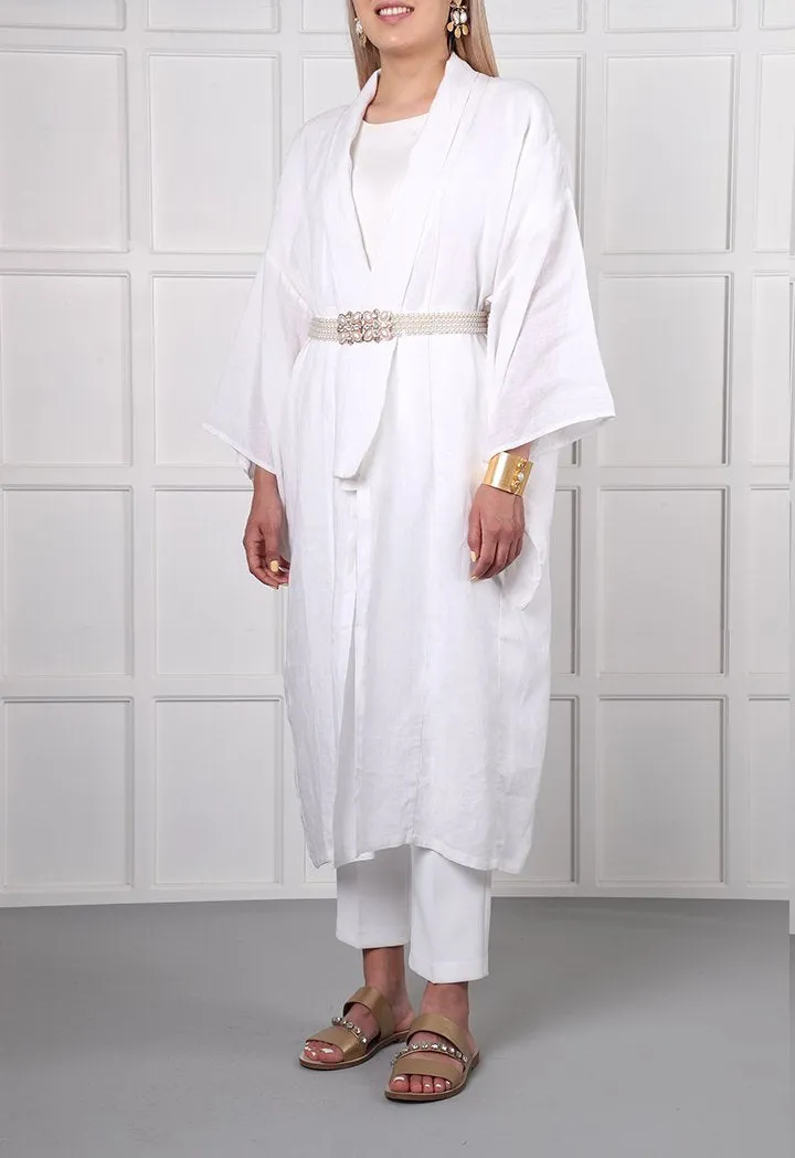 Choice Linen Kimono Kaftan Offwhite