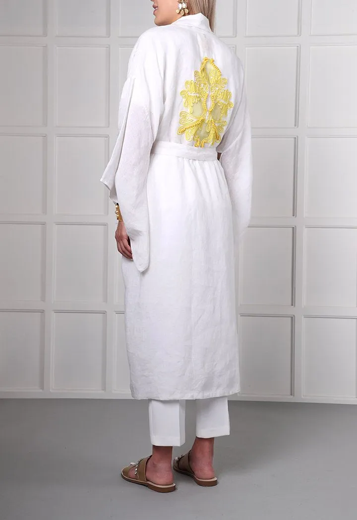 Choice Linen Kimono Kaftan Offwhite
