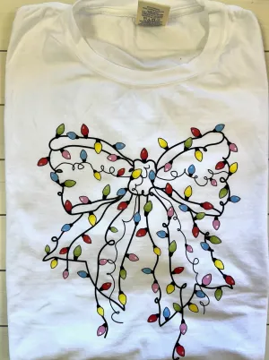 Christmas Light Bow - Graphic Tee