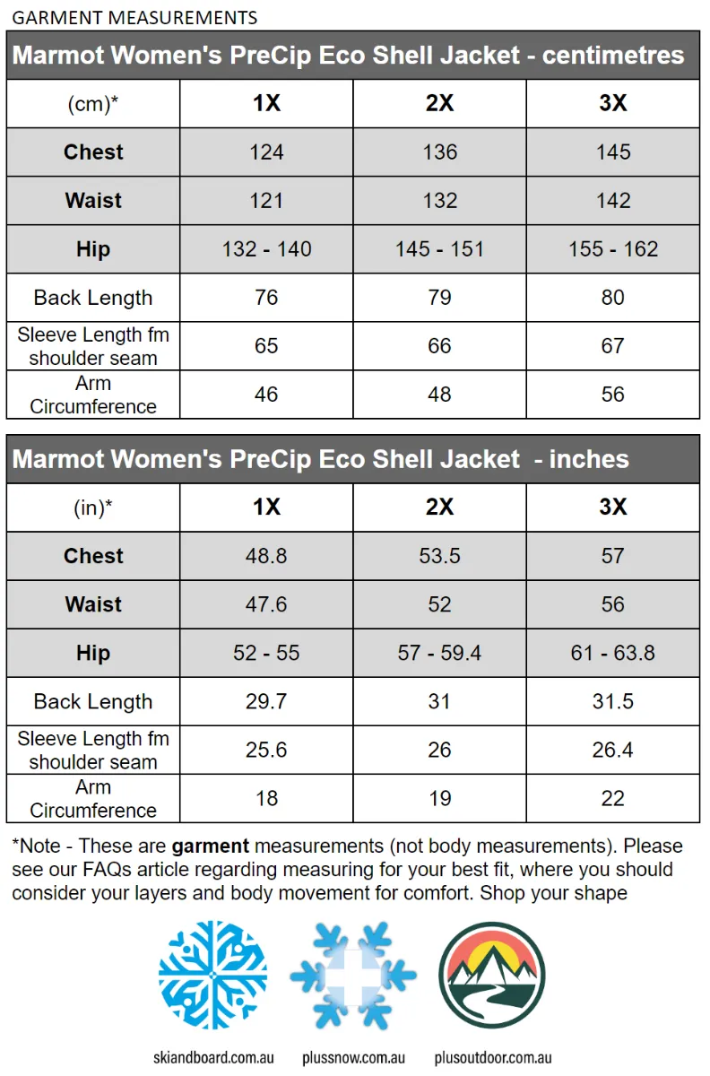 CLEARANCE - Marmot Precip Eco Shell Rain Jacket Black Women's Plus Size 1X - 3X
