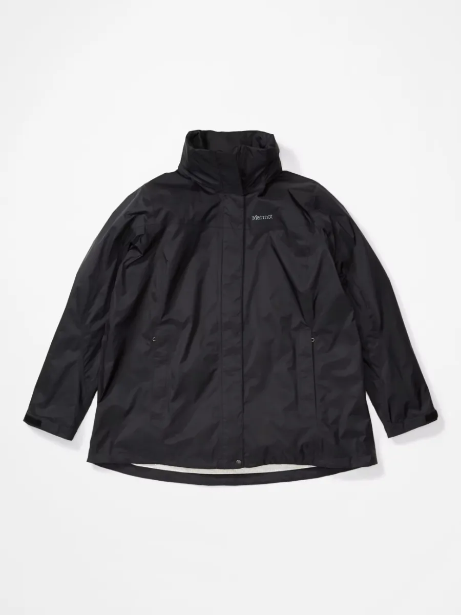 CLEARANCE - Marmot Precip Eco Shell Rain Jacket Black Women's Plus Size 1X - 3X