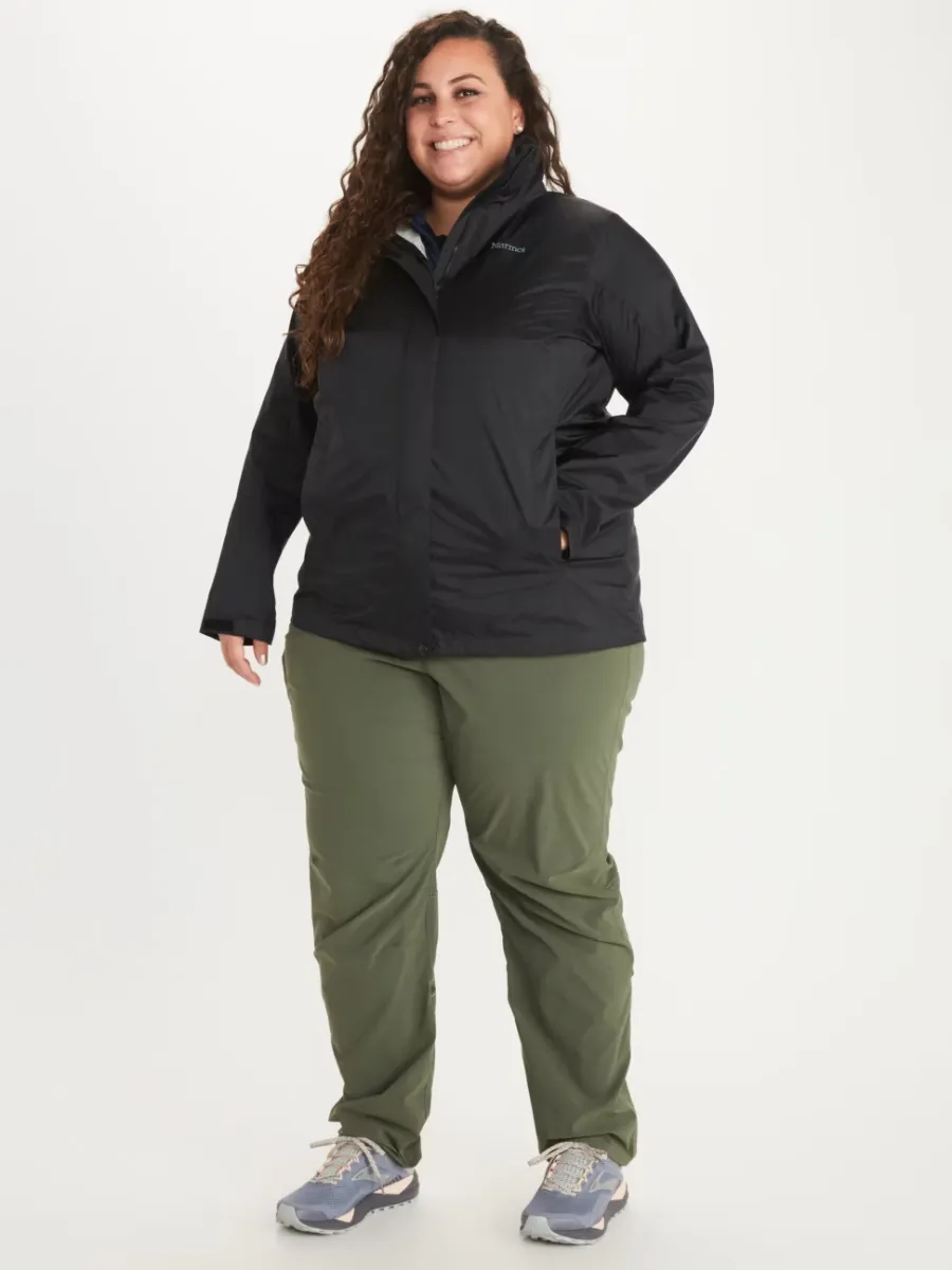 CLEARANCE - Marmot Precip Eco Shell Rain Jacket Black Women's Plus Size 1X - 3X