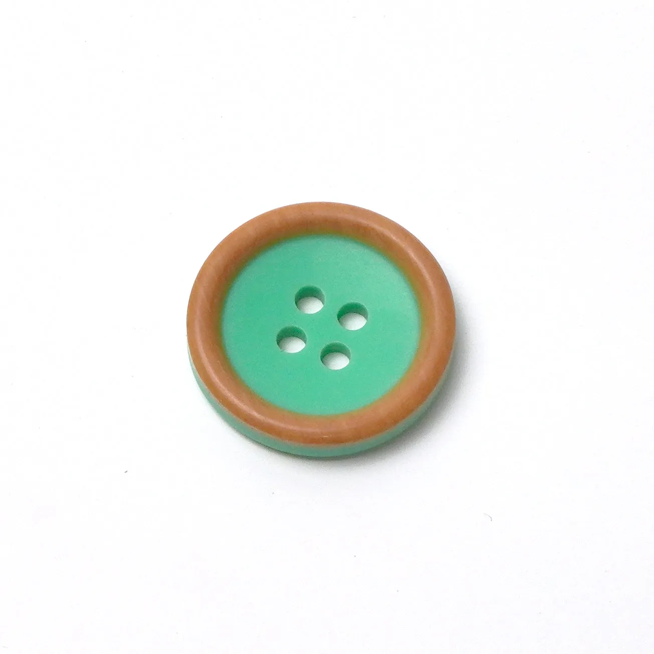 Colourful Wood-Effect Rimmed Buttons (10 Pcs) - 4 Hole, Choice of 9 Colours - 15mm / 20mm - Baby Knitting, Kids Cardigan Craft Buttons