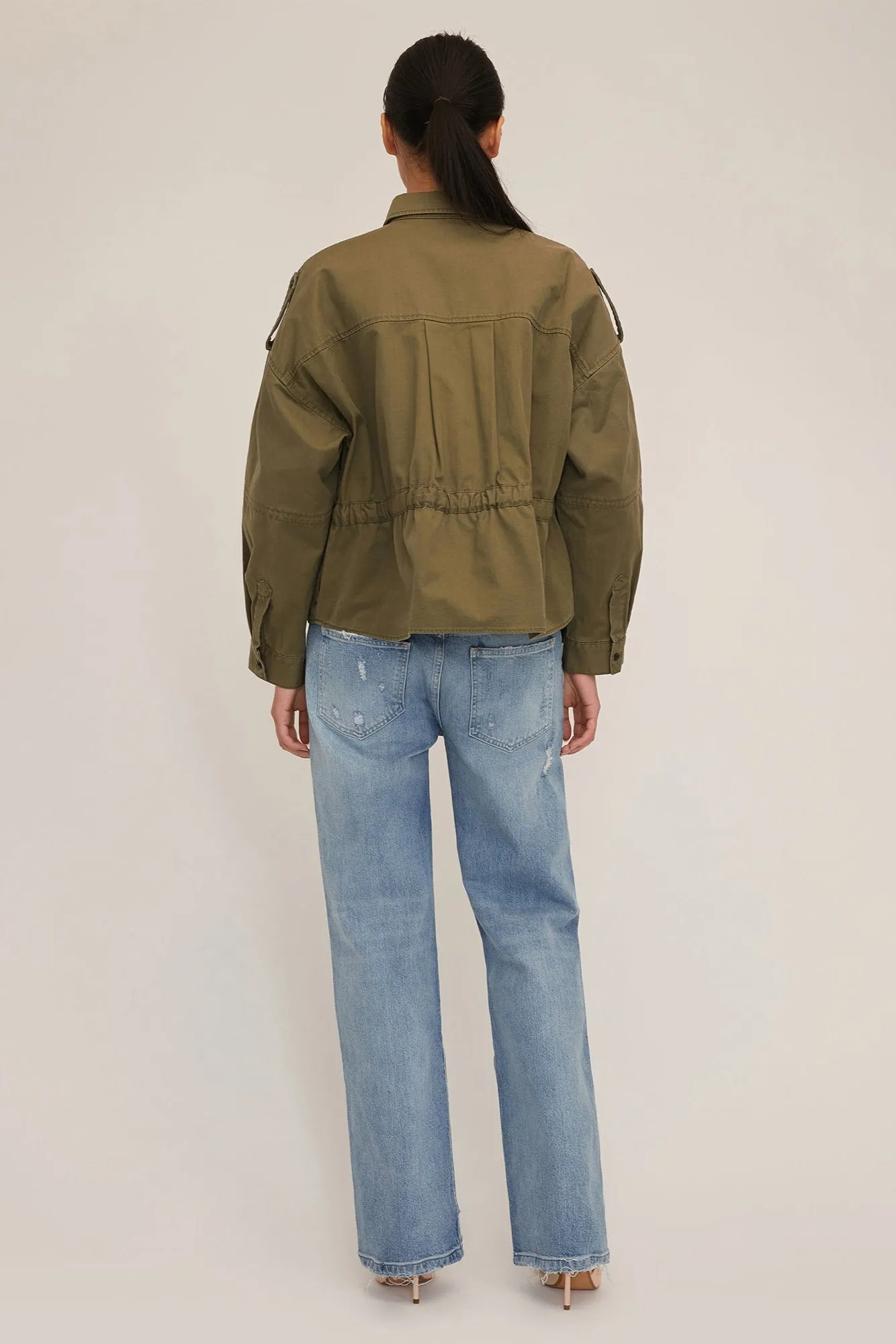 Dante Washed Canvas Cropped Utility Jacket