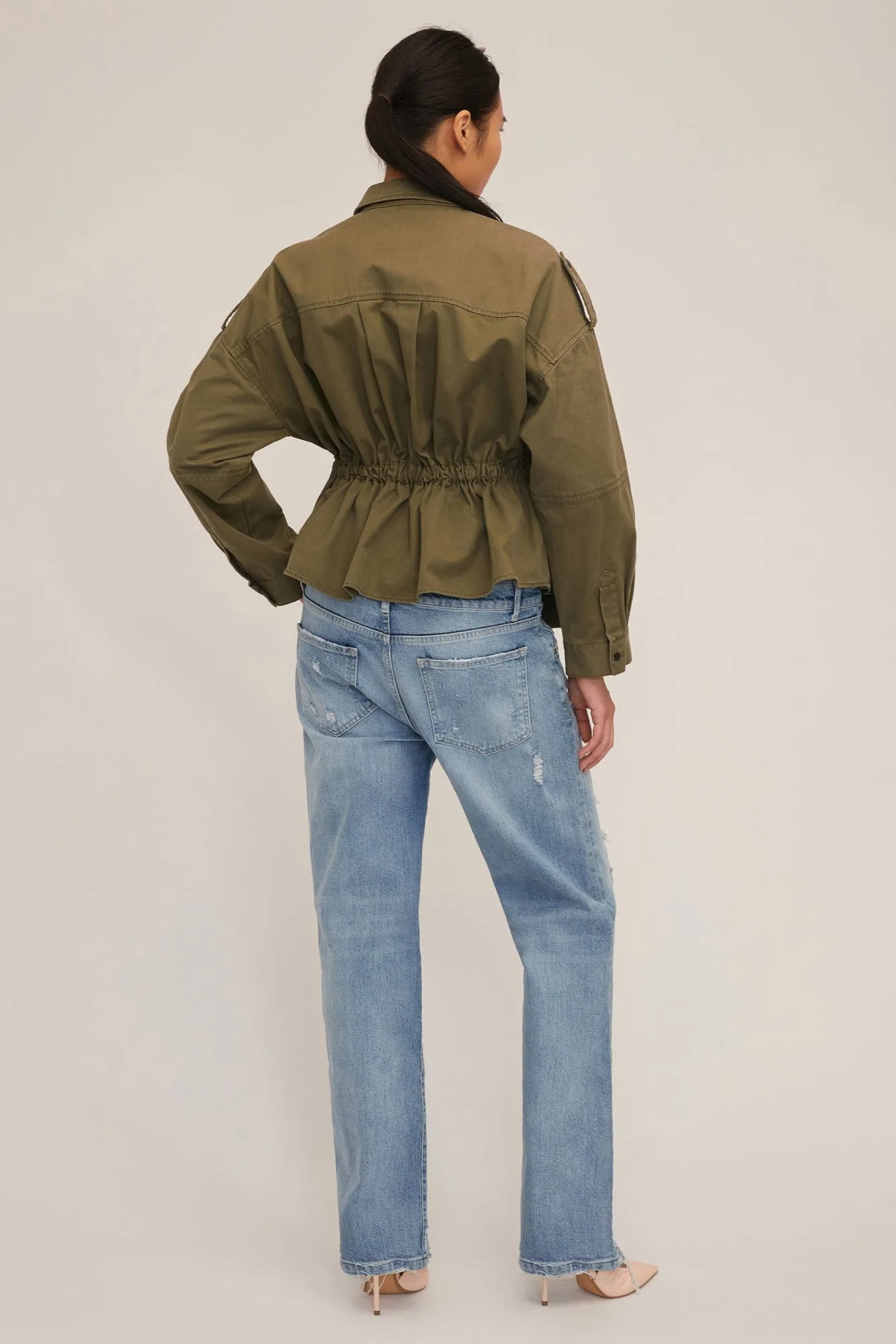 Dante Washed Canvas Cropped Utility Jacket