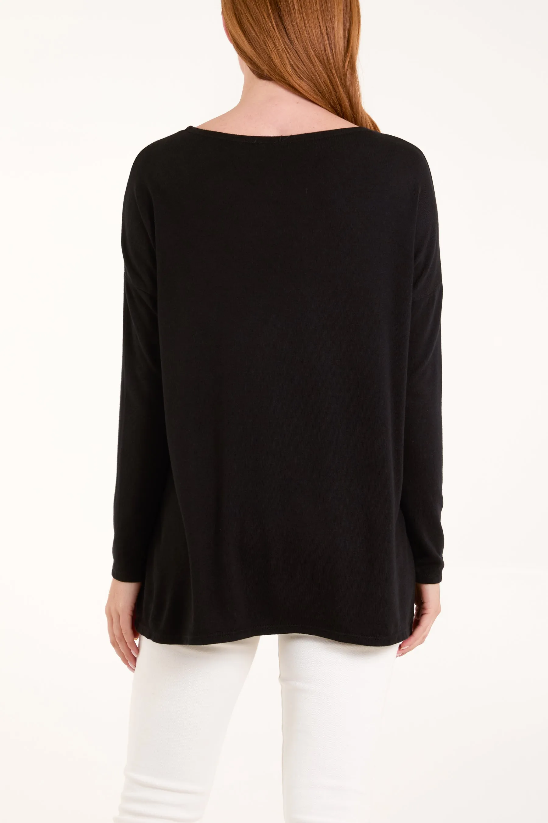 Diamante Hearts Soft Touch Jumper