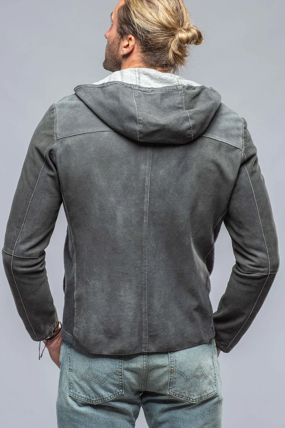Donnarumma Suede Hoodie in Charcoal