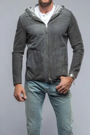 Donnarumma Suede Hoodie in Charcoal