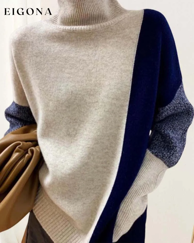 Elegant and romantic contrast color sweater