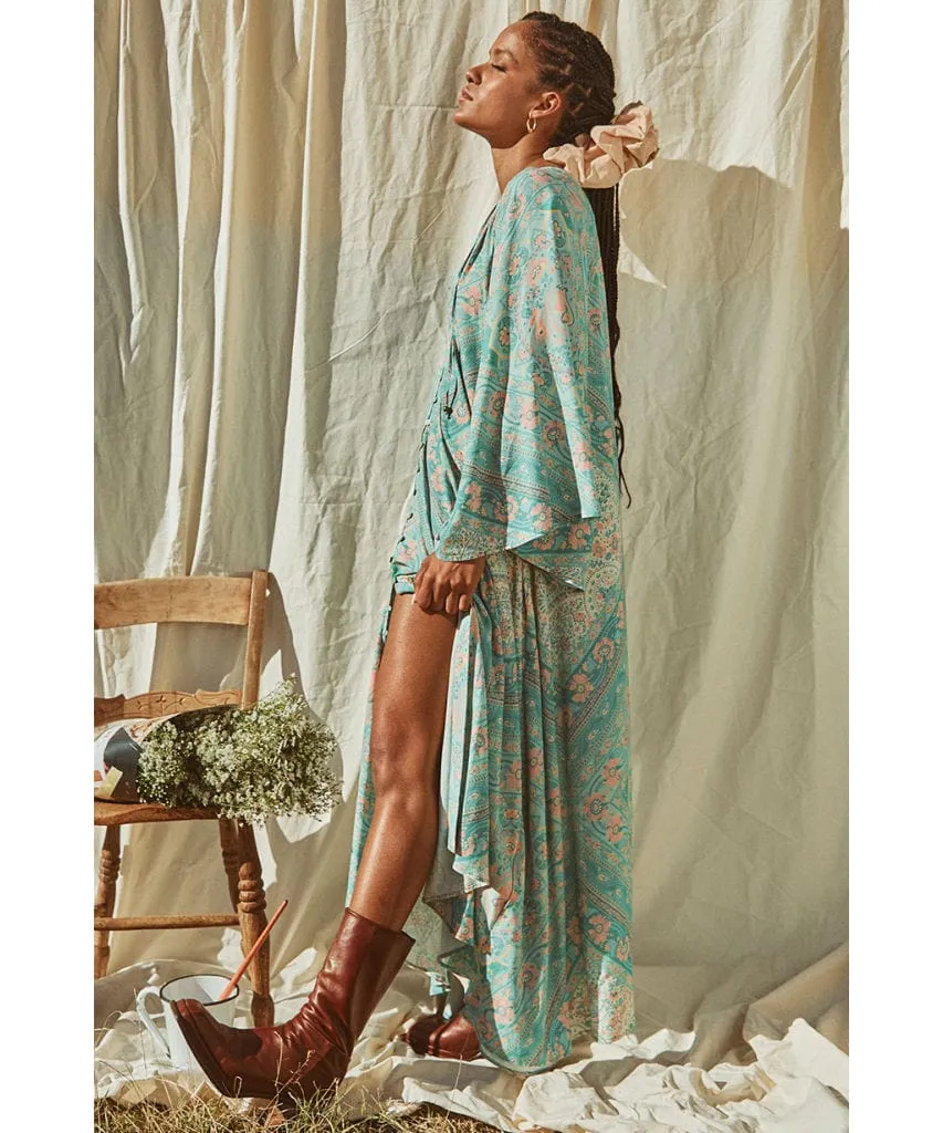 Farrah Half Moon Gown Aqua
