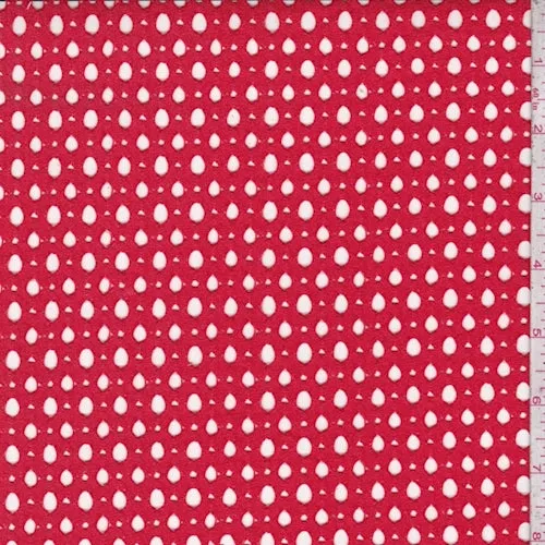 Fire Red Lattice Deco Lace Fabric