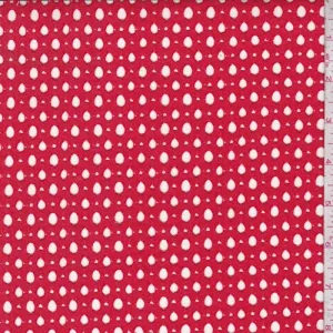 Fire Red Lattice Deco Lace Fabric
