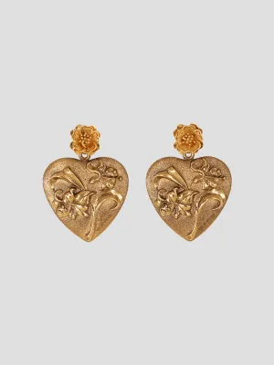 Gold Heart Earrings