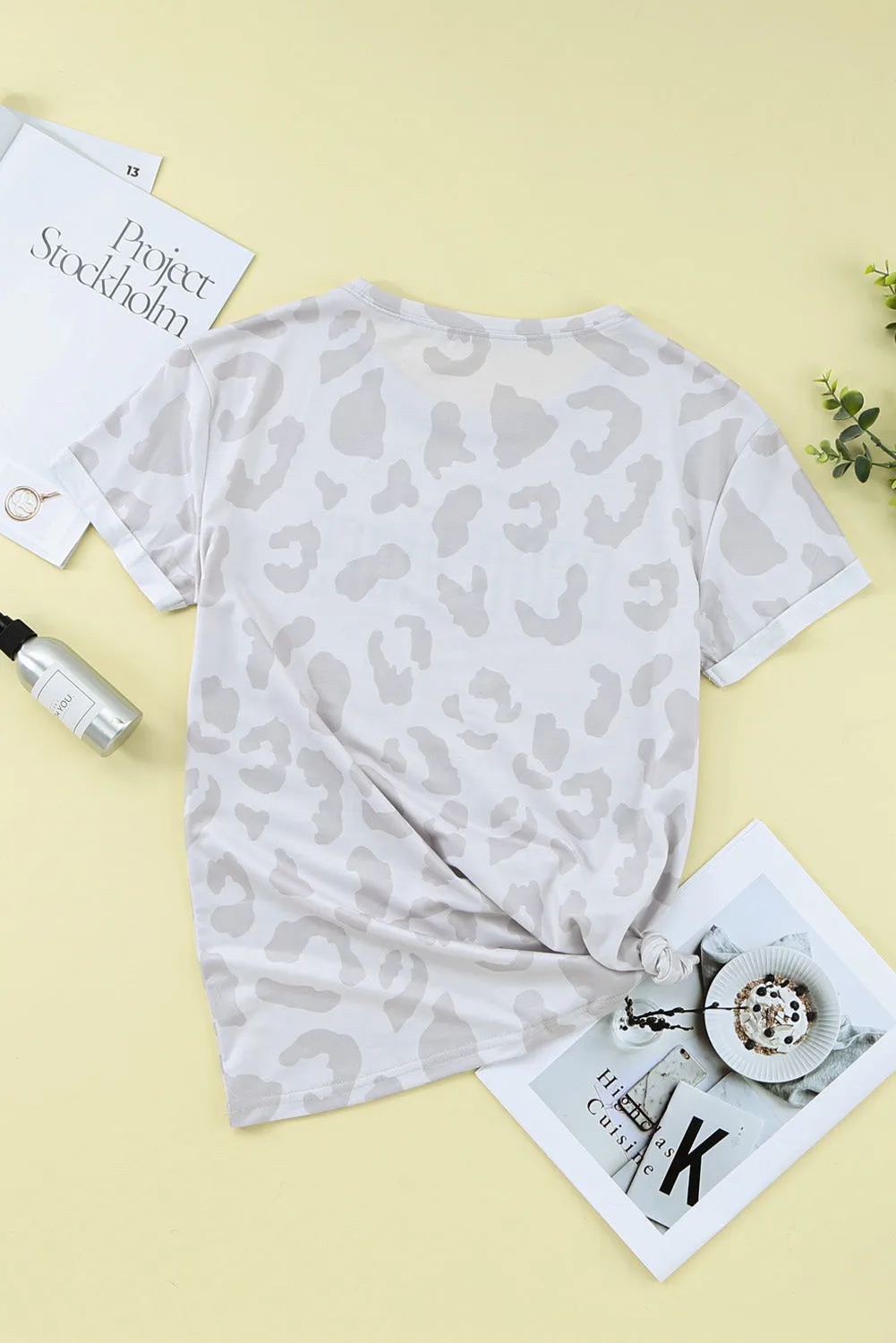 GOOD VIBES Leopard Print Tee